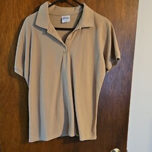 Woman's Tan Polo Shirt, Sx XL, Port And Company